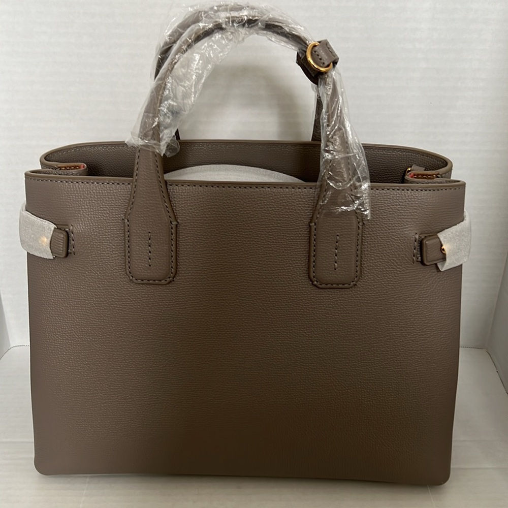 Burberry Medium Banner House Check Leather Tote Bag - Picture 6 of 11